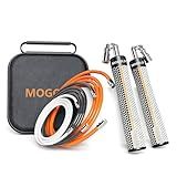 Mogold Weighted Jump Ropes for man&women fast clip interchangeable 1/4LB 1/2LB 1LB heavy jump ropes , Ball Bearing Design – Weighted, Length Adjustable,Ergonomics Grip for fitness weight loss & More