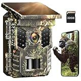 XTU 4K 64MP Solar Trail Camera with WiFi & Bluetooth - 0.2s Fast Trigger, No Subscription, Night Vision Motion-Activated, Rechargeable Game Camera for Wildlife & Deer Outdoor Use, IP66 Waterproof