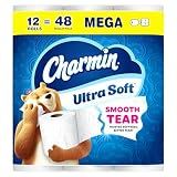 Charmin Ultra Soft Toilet Paper, 12 Mega Rolls = 24 Regular Rolls, 2-ply Bath Tissue