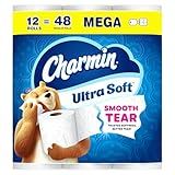 Charmin Ultra Soft Toilet Paper, 12 Mega Rolls = 24 Regular Rolls, 2-ply Bath Tissue