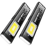 RECHOO Flat EDC Flashlight Rechargeable, 8-Mode Slim Pocket Flashlight with Magnetic Base & Clip, Lightweight Mini Rechargeable Flashlights for Everyday Carry, Working, Camping, Car Repair & Emergency