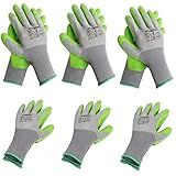 WORKPRO 6 Pairs Garden Gloves, Work Glove with Eco Latex Palm Coated, Gardening Gloves, Working Gloves for Weeding, Digging, Raking, and Pruning (Medium)
