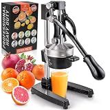 Zulay Kitchen Cast Iron Juicer, Orange Manual Juicer, Citrus Press, Black