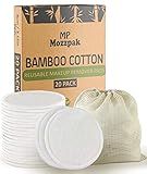 MP MOZZPAK (20 Pack) Reusable Makeup Remover Pads | Bamboo Cotton Rounds for Toner with Laundry Bag | Washable, Eco-Friendly Face Cleansing Wipes and Organic Pad for All Skin Types