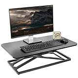 VIVO Economy Single Top Height Adjustable 29 inch Standing Desk Converter, Sit Stand Tabletop Monitor and Laptop Riser Platform Workstation, DESK-V000U
