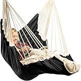Hanging Hammock Chair Swing – Hanging Chair Outdoor & Indoor - Hammock Swing Chair – Quick & Easy Setup with Hardware Kit – Durable & Spacious Full Body Support – Holds 440 Lbs