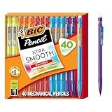 BIC Xtra Smooth Bright Edition Mechanical Pencils, 0.7 mm Medium Point, Refillable and Retractable, 40-Count
