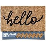 Barnyard Designs Doormat Welcome Mat for Outdoors, Large Front Door Entrance Mat, Brown (Hello, 30x17)