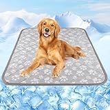 Rywell New Grey Edition Cooling Mat for Dogs Extra Large, 44'' x 32'' Endothermic Color Changing Arc-Chill Cooling Fiber,Washable Non-Toxic Summer Pet Outdoor Bed Mat, Non-Slip&Foldable