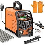 SOARFLY Stick Welder, 250Amp ARC Welding Machine with Large LED Display, Dual Voltage 110V/220V IGBT Inverter Portable Welder w/10 Rods, Ground Clamp, Electrode Clamp, Hot Start, Arc Force, Anti-Stick