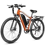ESKUTE M200F Electric Bike for Adults – 27.5 inch Tire Mountain E-Bike, 1500W Peak Motor 31MPH, 48V 20.8Ah Removable Battery, Up to 80 Miles, Step Over E-MTB, NFC Unlock, Orange with Gaurd& Rack
