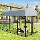 TOBYUL 8x4x6 FT Dog Kennel Outdoor for Large Dogs, Dog Enclosure Outside