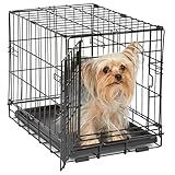 MidWest Homes for Pets 18-Inch iCrate for Tiny Breeds, Up to 10 lbs, Single Door Folding Dog Crate with Divider Panel, Leak-Proof Tray & Secure Latch, Portable, Durable & Easy to Assemble