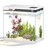 Vehipa Fish Tank, Smart Fish Aquarium Kit 7 Gallon with Auto Feeder, Humidifier, 4-in-1 Silent Pump, Adjustable Lighting & Temperature Display for Desktop, Office, Room