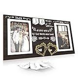ZCPTZ Then & Now Anniversary Picture Frame - 1-99 Years Anniversary Wedding Gift for Couple, Engagement Bridal Shower Gifts for Couples Wood Photo Frame Holds 2 4x6 Inches Photos