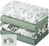 Yoofoss Organic Muslin Swaddle Blankets, Baby Blankets, 47 x 47 Inches Receiving Blanket for Baby Boys and Girls, Baby Essentials for Newborns Soft Breathable