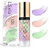 3 In 1 Primer for Face Before Makeup, SPF 50, Tinted Moisturizer Sunscreen Isolation Cream, One Step Color Corrector Makeup Primer, Color Correcting Concealer Oil Control, Base de Maquillaje, #01