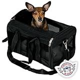 Sherpa Original Deluxe Travel Pet Carrier, Airline Approved & Guaranteed On Board - Black, Medium