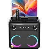 Ikarao Smart Karaoke Machine for Adults - with Lyrics Display, 32GB Karaoke Tablet, 2 Wireless Mics, Professional Karaoke System, 300W Peak Power, 4 DJ Lights, Karaoke Speaker for Any Occasion