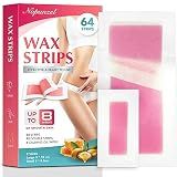 Wax Strips for Hair Removal: Hair Removal Waxing Strips - Brazilian Waxing Kit for Women - Hair Removal Wax Kit - Fast Body Wax Strips for Legs Arms Chest Back Underarms Bikini Area - 64 PCS, 2 sizes