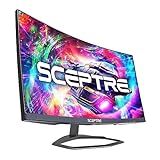 Sceptre Curved 24.5-inch Gaming Monitor up to 240Hz 1080p R1500 1ms DisplayPort x2 HDMI x2 Blue Light Shift Build-in Speakers, Machine Black 2023 (C255B-FWT240)