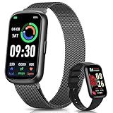 DEKELIFE Fitness Trackers,Smart Watches for Men Women with 24/7 Heart Rate/Sleep Monitor, Fitness Watch with IP68 Waterproof, Health Activity Trackers for Android and iPhone Carbon Black