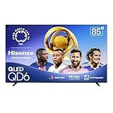 Hisense 85" Class QD6 Series (85QD6QF, 2025 Model) QLED 4K UHD Smart Fire TV, Voice Remote with Alexa, Dolby Vision, Dolby Atmos, Motion Rate 120, HDR 10+, Game Mode Plus, MEMC, VRR, ALLM