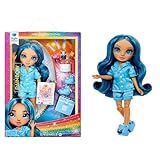 Rainbow High Jr High PJ Party - Skyler, Blue 9" Posable Fashion Doll with Soft Onesie, Slippers, Fun Play Accessories, Great Toy Gift for Girls Kids Ages 4-12 Years