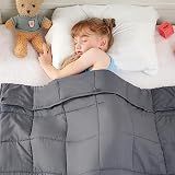 yescool Weighted Blanket 5 Pounds Cooling Weighted Lap Blanket, Grey Heavy Blanket for Sleeping, Weighted Throw Blanket Gifts for 40-60lbs, 36"x48"