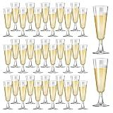 SUREHOME Plastic Champagne Flutes 40 Pack Disposable Champagne Glasses 5oz Clear Plastic Mimosa Glasses Wedding Cocktail Cups Bulk for New Years Eve Party Supplies 2026 Engagement Birthday Decorations
