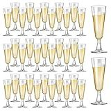 SUREHOME Plastic Champagne Flutes 40 Pack Disposable Champagne Glasses 5 Oz Clear Plastic Mimosa Glasses Wedding Cocktail Cups Bulk for Engagement Birthday Graduation Decorations 2025 Party Supplies