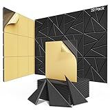 22 pack Acoustic Panels With Self-Adhesive, 12"X 12"X 0.4"Sound Proof Foam Panels, Sound Panels High Density, Soundproof Wall Panels for Home Studio Office-Black