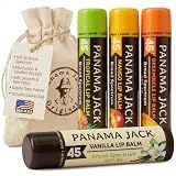 Panama Jack Sunscreen Lip Balm - SPF 45, Flavor Pack, Broad Spectrum UVA-UVB Sunscreen Protection, Prevents & Soothes Dry, Chapped Lips (Dreamsicle/Vanilla/Tropical/Mango)
