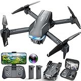 Drones with Camera for Adults 1080P HD Foldable Drone with Carrying Case Drones for Kids with One Key Take Off/Land, 3 Speed Mode, 360° Flip Grey