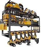 Amoowis Power Tool Organizer, 7 Drill Holder for Tool Organizer, Storage and Organization for Garage, Heavy Duty Metal Tool Shelf Utility Rack for Cordless Power Tools Suitable for Pegboard/Workshop
