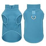Sleeveless Pullover Fleece Vest for Small Dogs: Cozy Polyester Dog Jacket, Tank Top Sweater with Leash Ring and Armholes, Crisp, Warm, and Easy-to-Wear Design for Everyday Comfort Lake Blue M