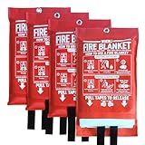 WUERLI Fire Blanket for Home and Kitchen,40" x 40",4 Pack,Emergency Fire Blanket