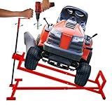 Lawn Mower Lift Jack, Lifting Platform 882 Lbs Capacity Telescopic Maintenance Jack with User Manual for Garden Tractors and Riding Lawn Mower with Manual Handle & Power Tool Extension Handle - Red