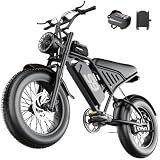ASKGO Electric Bike for Adults Teens, 2500W Peak, 65 Miles & 28MPH, 16" Fat Tire All-Terrain Electric Dirt Bike with 48V 20AH Removable Battery, Dual Brake E-Bike with Seat Shock Absorber