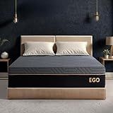 EGOHOME 12 Inch Queen Mattress, Copper Gel Cooling Memory Foam for Back Pain Relief, Therapeutic Bed in a Box, Foam Made in USA, CertiPUR-US Certified, 60x80x12 Black