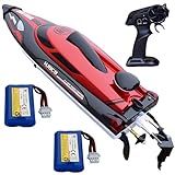 XDJXWJN 14 inch RC Boat High Speed Remote Control Boat for Kids and Adults, 2.4GHz Outdoor Water Toy 23 + MPH Race Boat for Pool Lake & Great River