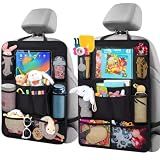 Backseat Car Organizer w/ 10 Storage Pockets 11" Tablet Holder, 2 PCS Black