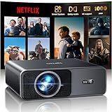 Smart Projector【1000 ANSI/Compatible with Netflix】4K Projector with WiFi 6 and 2-Way Bluetooth, AI Auto Focus & Keystone, 20W Dolby Audio,Built-in Apps,TOPTRO A1 Portable Proyector for Outdoor Movie