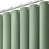 Dynamene Waffle Shower Curtain 256 GSM Heavy Duty Fabric 72"x72" Sage Green