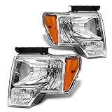 ADCARLIGHTS for 2009-2014 Ford F150 Halogen Headlight W/O Bulbs
