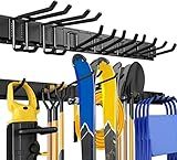 UUP 48" Garage Tool Organizer Wall Mount, 440lbs Garden Garage Storage Garage Organization with Adjustable Heavy Duty Hanging Hooks, Yard Rack Hanger System Shovel Rake Broom Ladder Holder, Men Gift