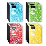 Amazon Basics Composition Notebook Bulk, College-Ruled, 100 Sheets, 9.75 x 7.5 inches, Assorted Marble Colors, 12-Pack