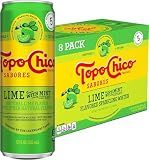 Topo Chico Sabores Lime with Mint Extract Sparkling Water, 12 fl oz, 8 Pack