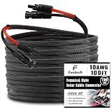 Feotech Twin Wire 100FT Solar Extension Cable - 10AWG(6mm²) Solar Panel Connector, with 6 Pairs-IP67-Male/Female Solar connectors for Outdoor Automotive RV Boat Marine Solar Panel- Incl Wire Stripper