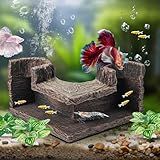 CousDUoBe Aquarium Cave | 90° Corner Fish Cave Viewing Tunnels Silk Aquarium Plants，Betta Fish Tank Accessories BPA-Free Premium Resin,Fish Tank Cave for Corners (5.1” x 2.7” x 2”)